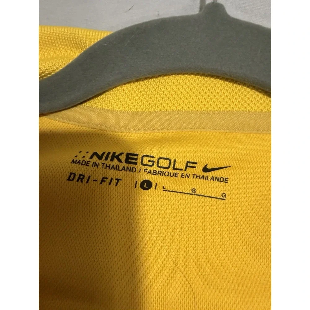 nike golf dri-fit yellow ss polo shirt, 'livestrong', men's large